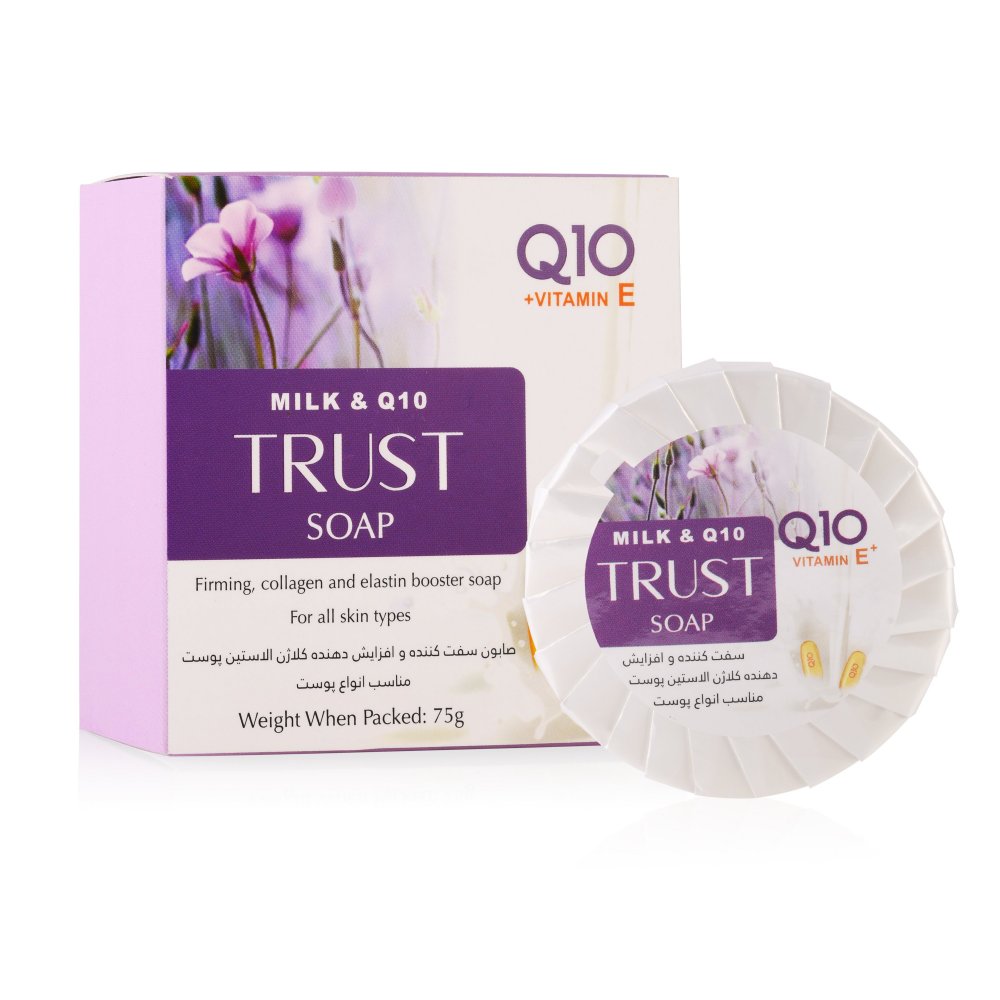 صابون شیر و Q10 صابون شیر و Q10-TRUST BAMA