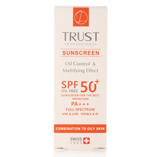 کرم ضد آفتاب و کنترل چربی بیرنگ (پوست مختلط تا چرب)SPF50 تراست